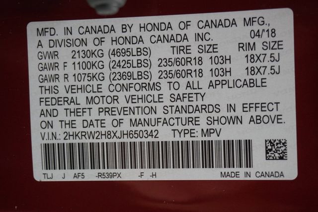 2018 Honda CR-V EX-L AWD - 22966812 - 29