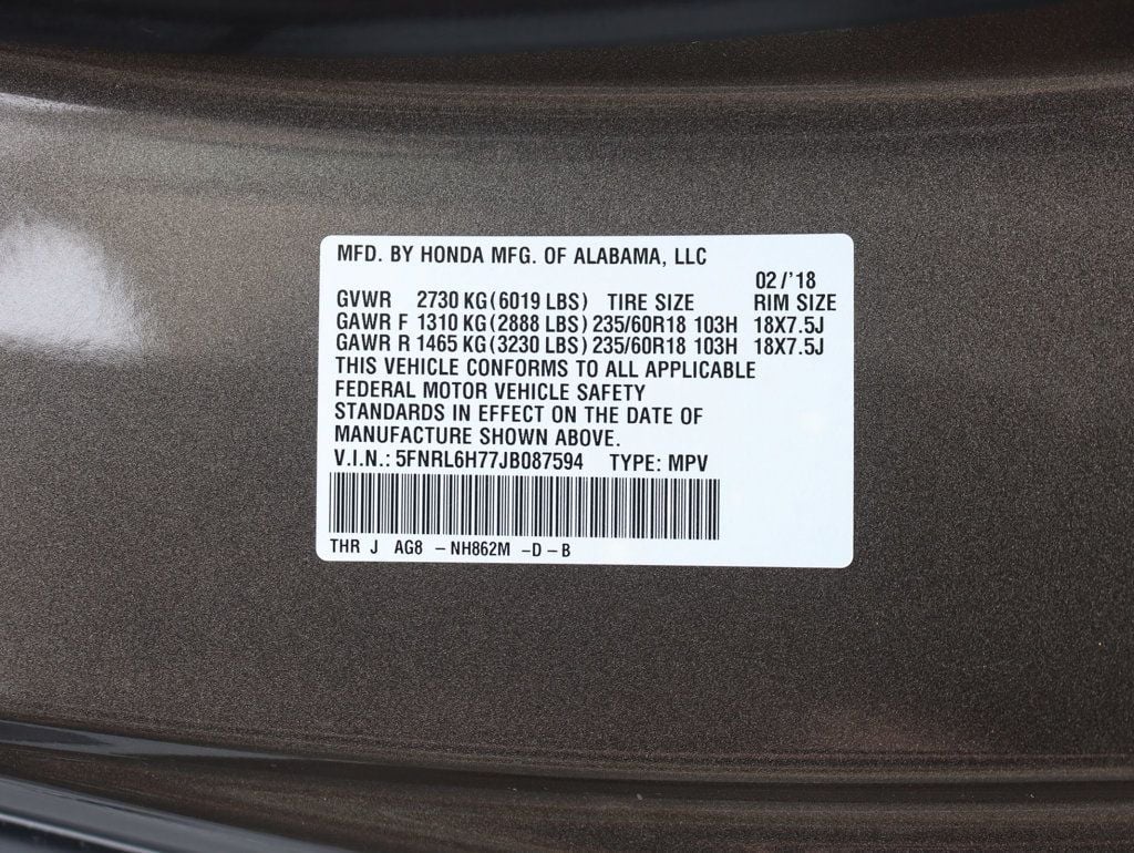 2018 Honda Odyssey EX-L Automatic - 23073486 - 33