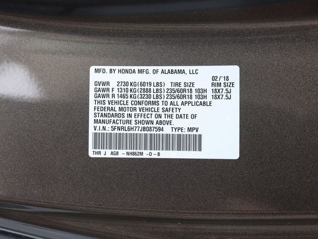 2018 Honda Odyssey EX-L Automatic - 23073486 - 33