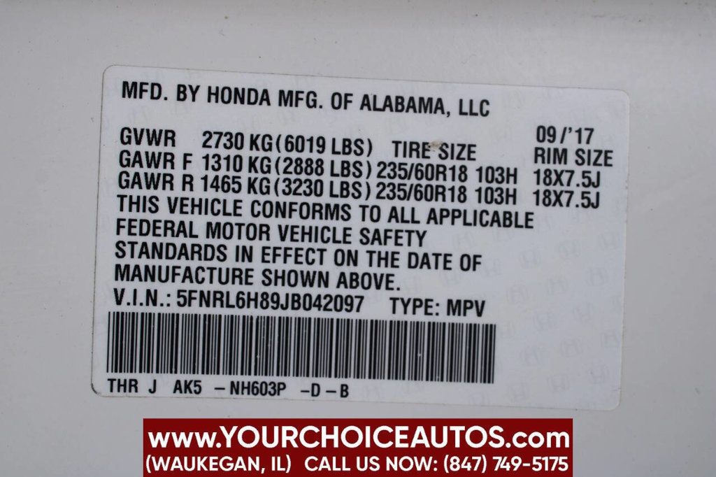 2018 Honda Odyssey Touring Automatic - 22914813 - 33