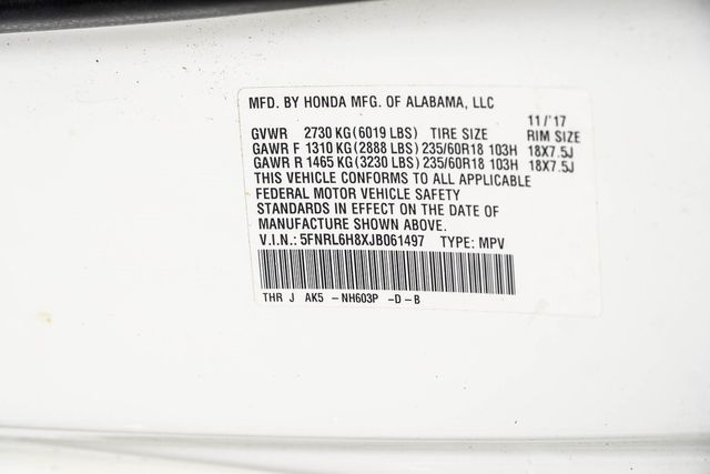 2018 Honda Odyssey Touring Automatic - 22937716 - 39