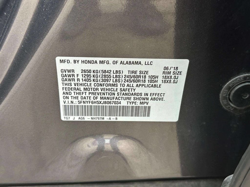 2018 Honda Pilot EX-L AWD - 22946999 - 27