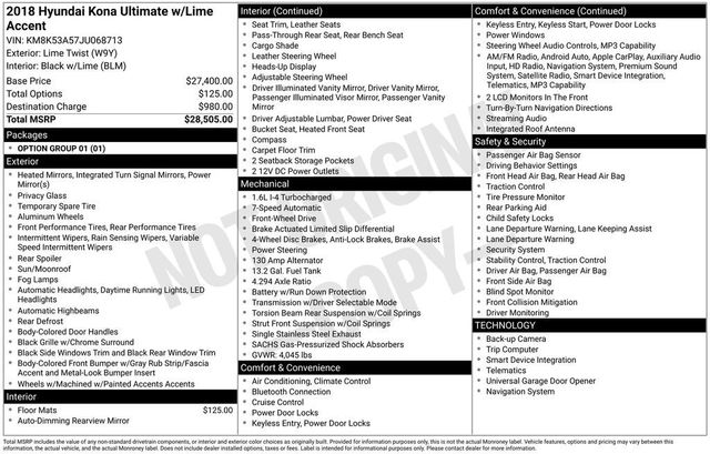 2018 Hyundai Kona Ultimate - 23048631 - 5