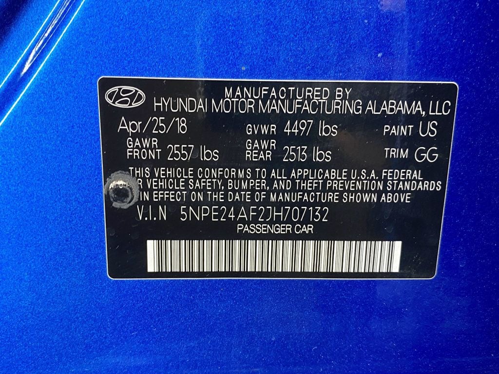 2018 Hyundai Sonata SE 2.4L - 22940663 - 59