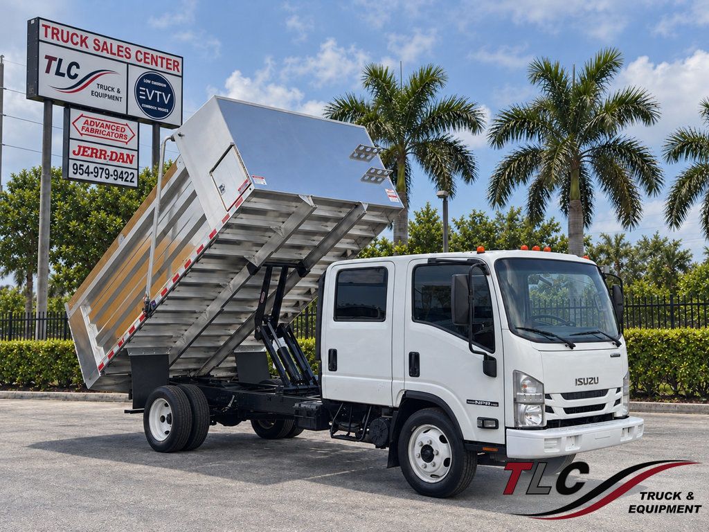 2018 Isuzu NPR HD CREW gas w/ NEW 14ft Landscape Body Aluminum dump Truck - 23092895 - 0