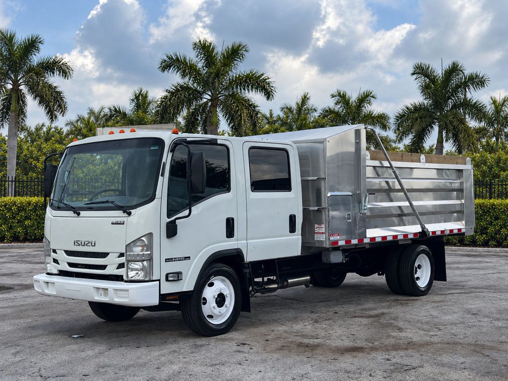 2018 Isuzu NPR HD CREW gas w/ NEW 14ft Landscape Body Aluminum dump Truck - 23092895 - 24