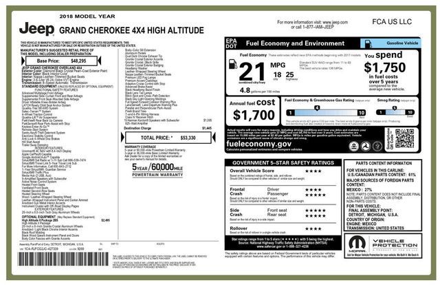 2018 Jeep Grand Cherokee High Altitude II Package 4X4 - 22987119 - 7