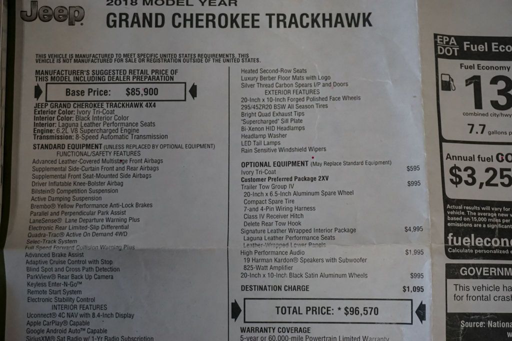 2018 Jeep Grand Cherokee *Trackhawk* *Supercharged* *All Stock* *No Mods* - 22900564 - 91