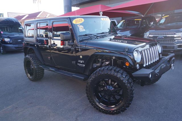2018 Jeep Wrangler JK Unlimited SAHARA, 4X4, PREMIUM WHEELS, ALL TERRAIN TIRES, HARD TOP - 23021784 - 1