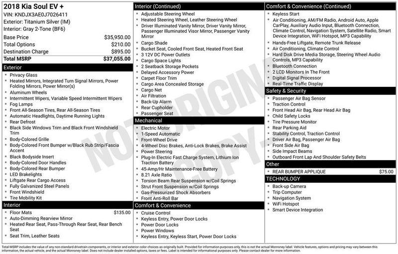 2018 Kia Soul EV EV+ Automatic - 22952147 - 5