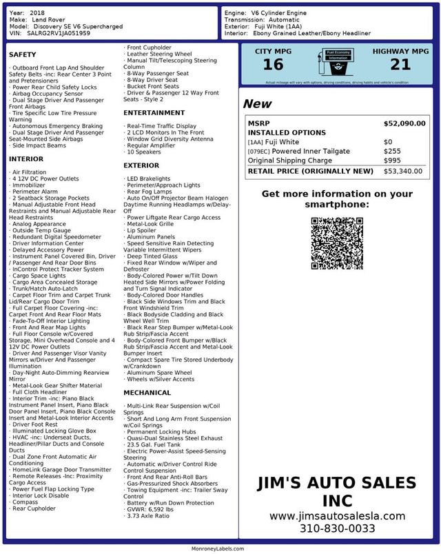 2018 Land Rover Discovery SE V6 Supercharged - 22926154 - 7