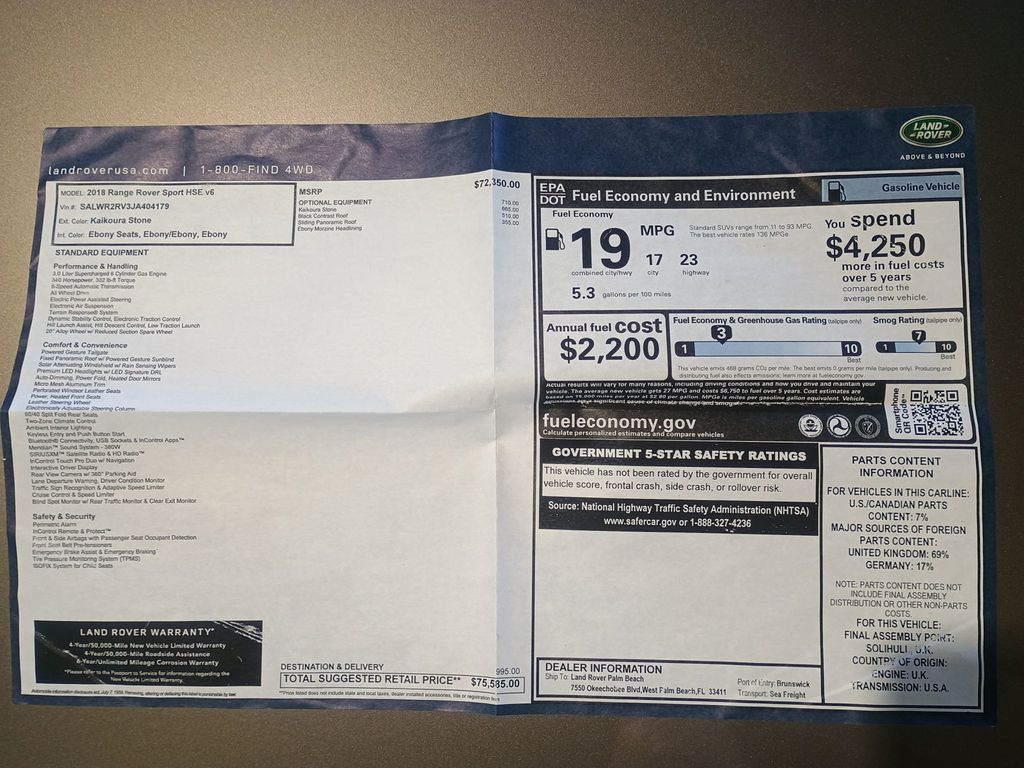 2018 Land Rover Range Rover Sport V6 Supercharged HSE 1 Owner Clean Carfax - 22983243 - 48