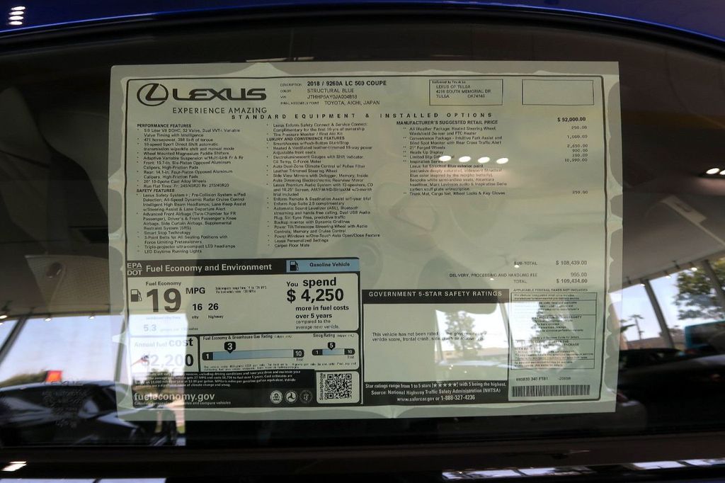 2018 Lexus LC LC 500 Inspiration Series - 20722640 - 39