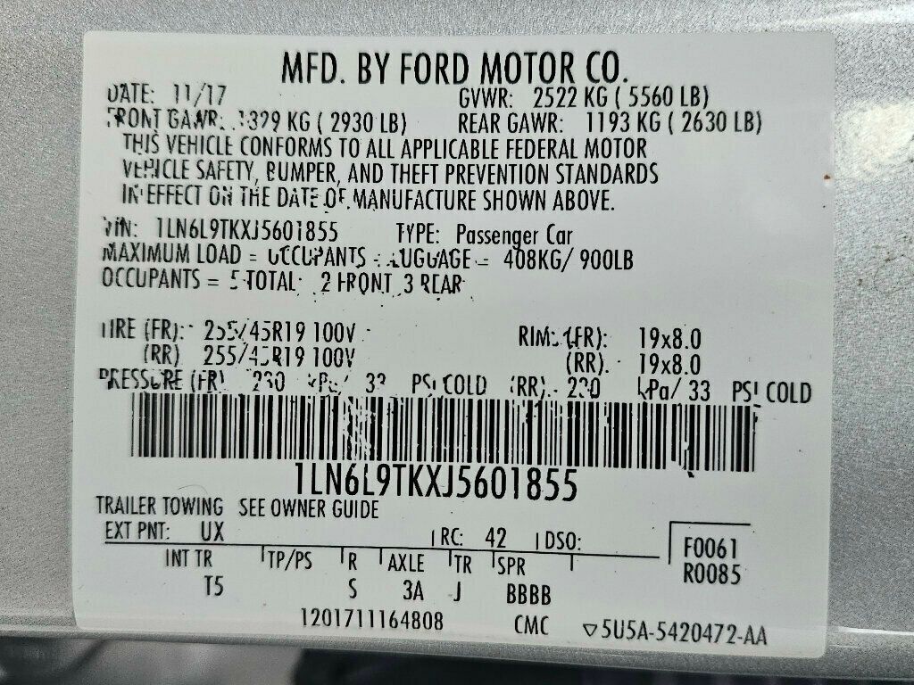 2018 Lincoln Continental Select AWD - 22952063 - 42