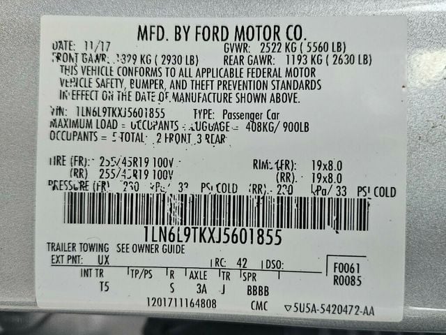 2018 Lincoln Continental Select AWD - 22952063 - 42