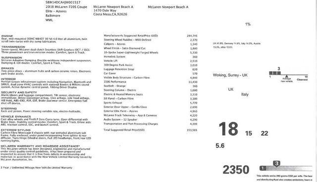 2018 McLaren 720S Performance AZORES...16,678 Miles...Perf Pkg($11,430)  - 23008899 - 1