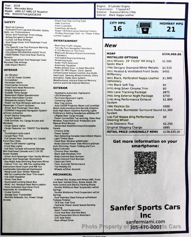 2018 Mercedes-Benz AMG GT AMG GT Roadster - 23014252 - 43