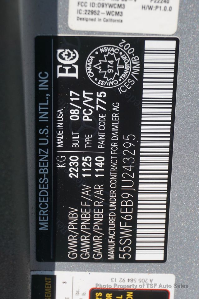 2018 Mercedes-Benz C-Class AMG C 43 4MATIC Sedan MULTIMEDIA/LIGHTING PKG 360 CAMERAS PANO  - 23057919 - 58