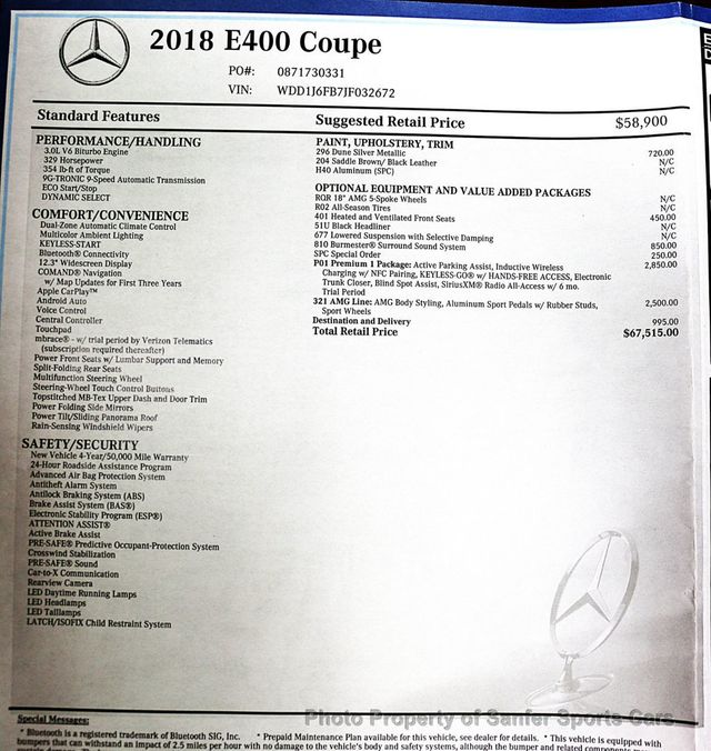 2018 Mercedes-Benz E-Class E 400 RWD Coupe - 23074419 - 44