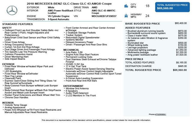 2018 Mercedes-Benz GLC AMG GLC 43 4MATIC Coupe - 22990233 - 2