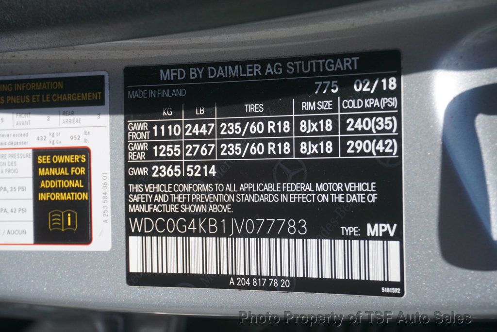 2018 Mercedes-Benz GLC GLC 300 4MATIC SUV LIGHTING PKG NAVI REAR CAM  - 23051095 - 41