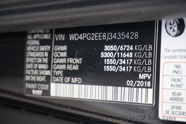 2018 Mercedes-Benz Metris Passenger Van Metris Cargo Van Standard Roof 126" Wheelbase - 22968134 - 23