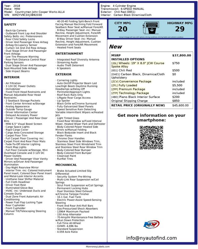 2018 MINI John Cooper Works JCW, FULLY LOADED PKG, AWD, 6-SPD MANUAL, PAN SUNROOF, NAVI - 22608655 - 13