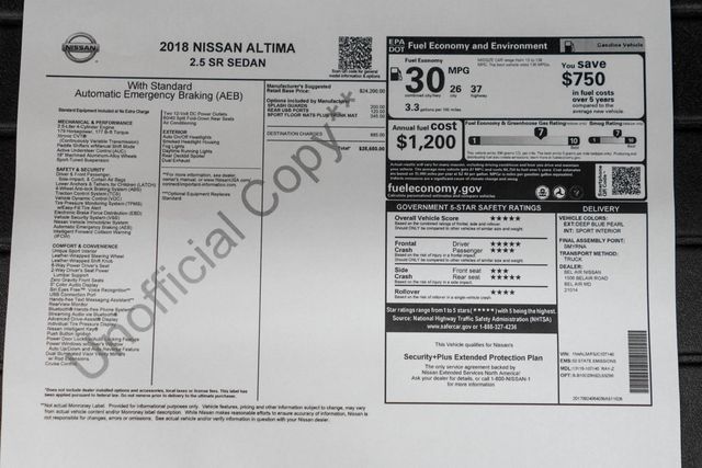 2018 Nissan Altima 2.5 SR Sedan - 23091217 - 40