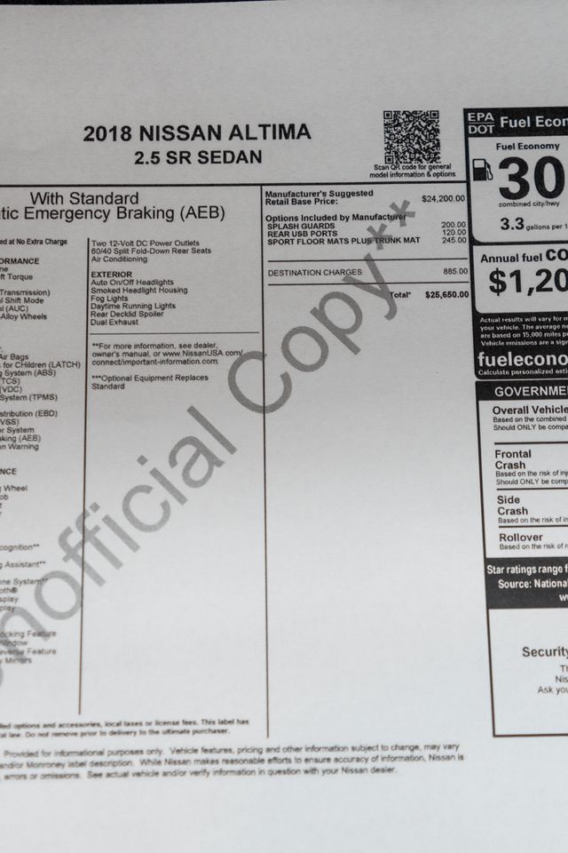 2018 Nissan Altima 2.5 SR Sedan - 23091217 - 41