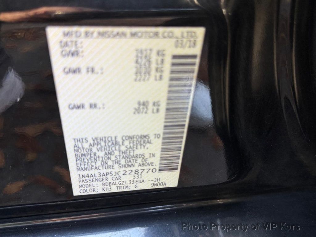 2018 Nissan Altima 2.5 S Sedan - 22950712 - 15