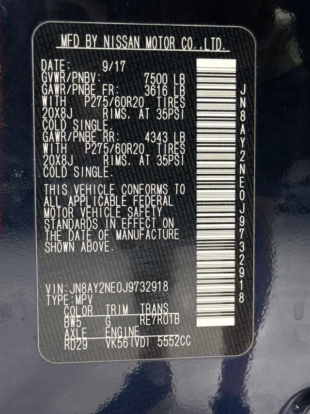 2018 Nissan Armada 4x4 Platinum - 23057640 - 38