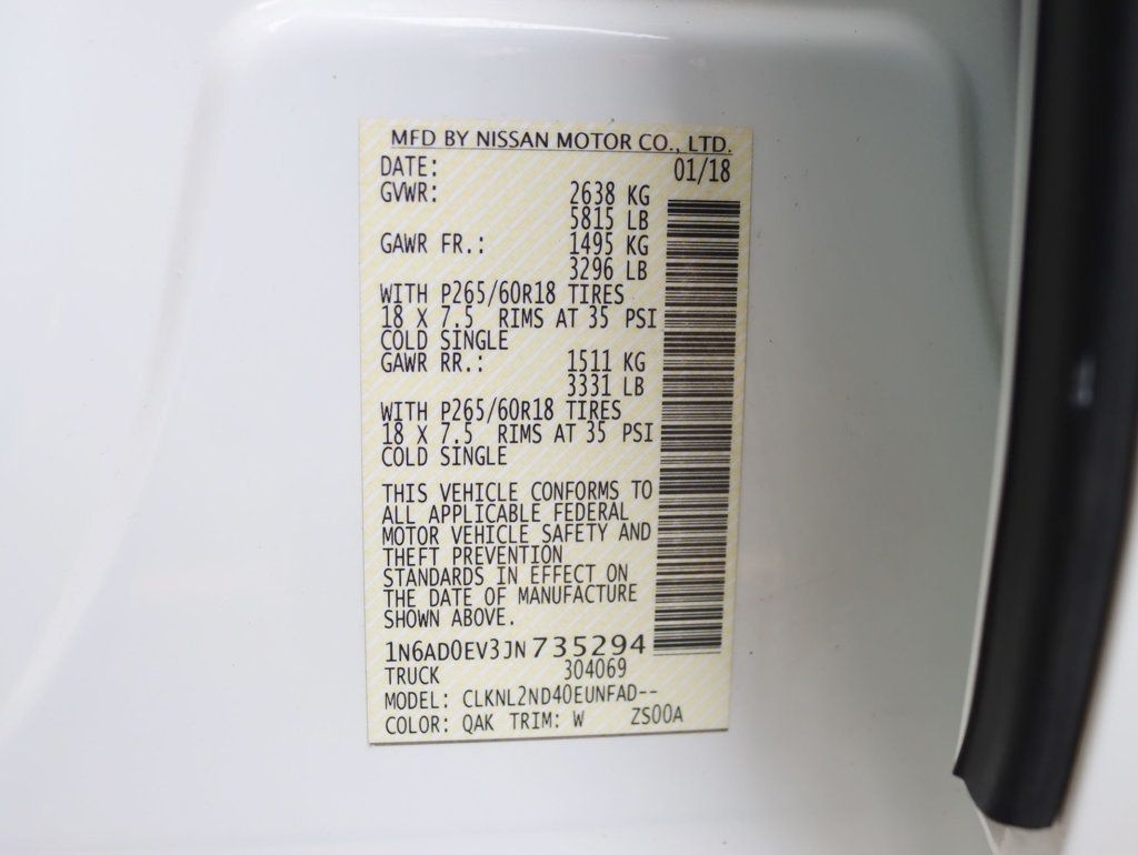2018 Nissan Frontier Crew Cab 4x4 SV V6 Auto Midnight Edition - 22967999 - 29