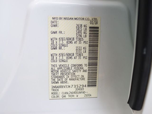 2018 Nissan Frontier Crew Cab 4x4 SV V6 Auto Midnight Edition - 22967999 - 29