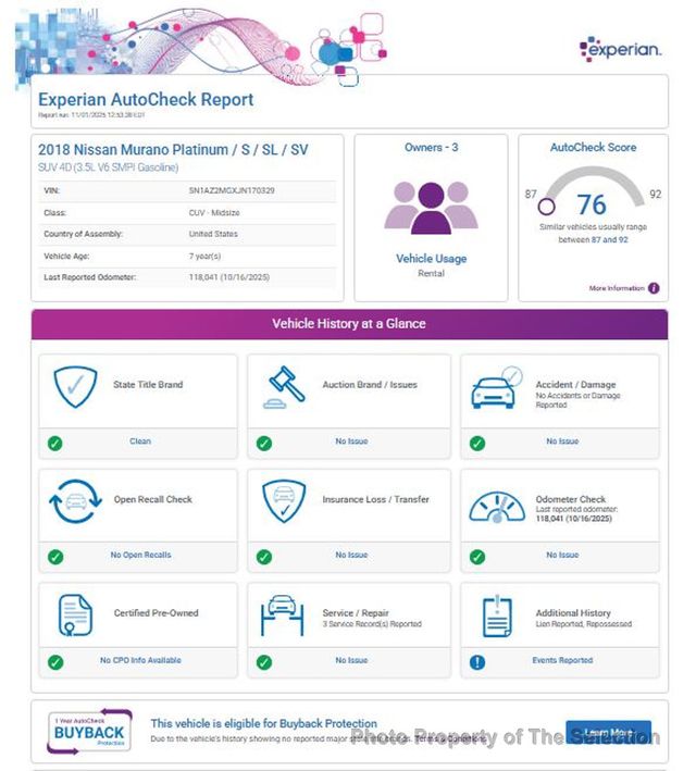 2018 Nissan Murano SL W/ NAVIGATION, APPLE CARPLAY, SUNROOF, LEATHER - 22940142 - 7