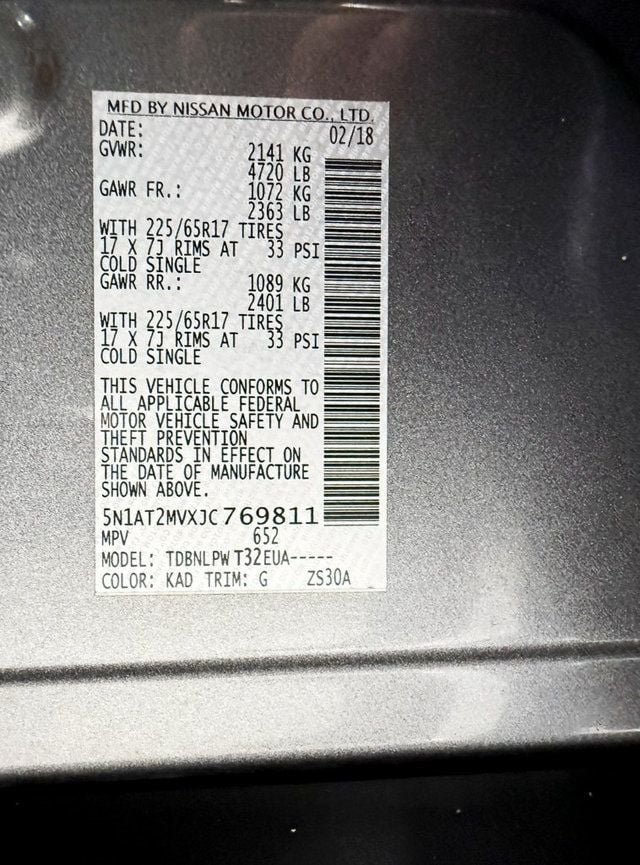2018 Nissan Rogue AWD S - 22932368 - 36