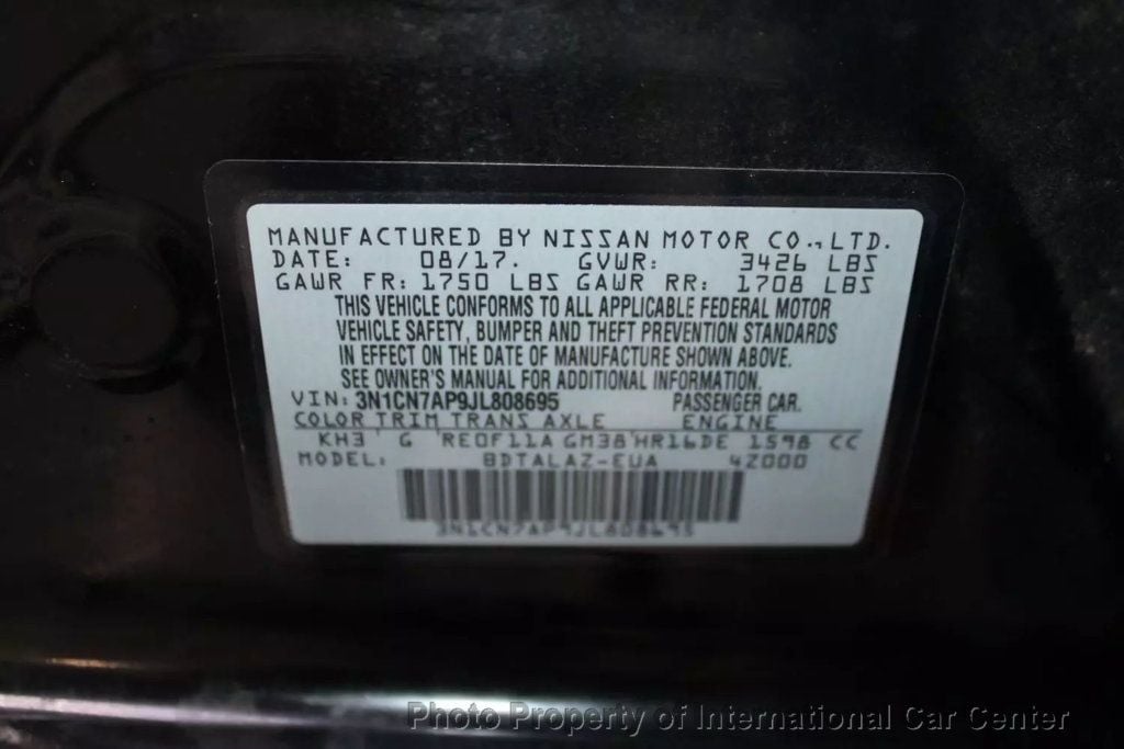 2018 Nissan Versa Sedan 1.6 S Plus - 22861963 - 29