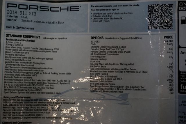 2018 Porsche 911 *991.2 GT3* *6-Speed Manual* *Carbon Buckets* *PCCB* *1-Owner* - 22942675 - 13