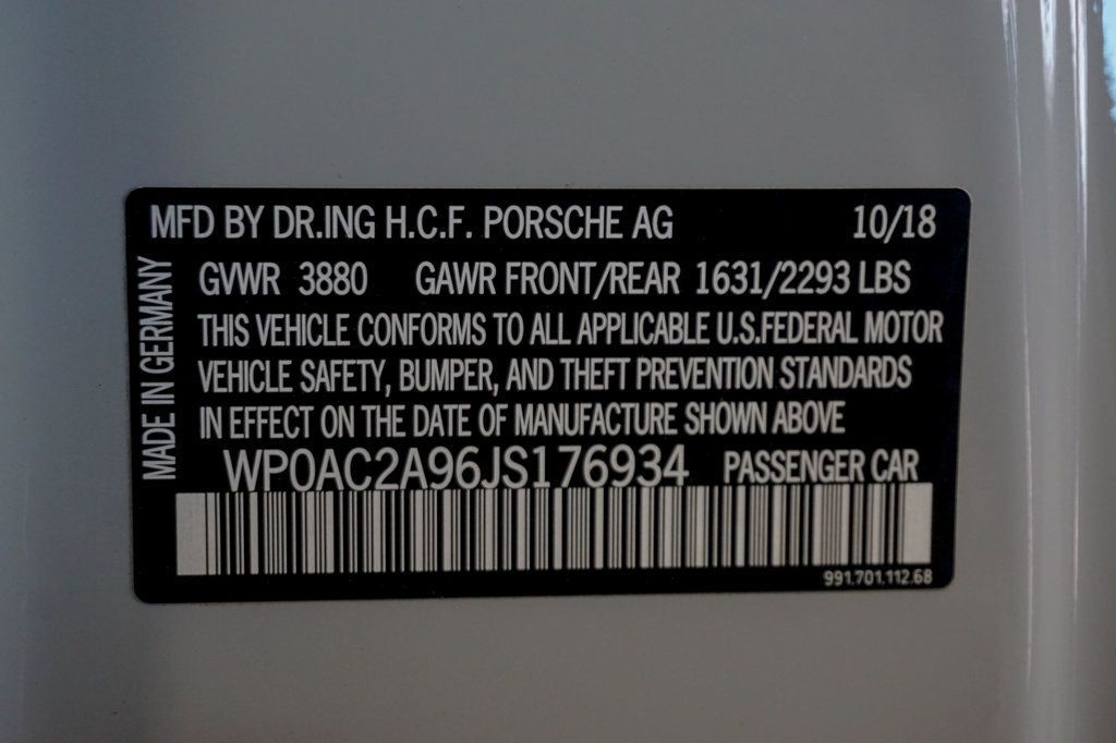 2018 Porsche 911 *991.2 GT3* *6-Speed Manual* *FAL* *Carbon Buckets* *1-Owner* - 23000945 - 19