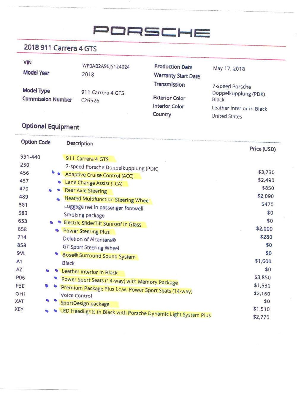 2018 Porsche 911 CARRERA 4GTS CPE BLACK...6,993 Miles...Rare 4GTS!! - 22953098 - 17