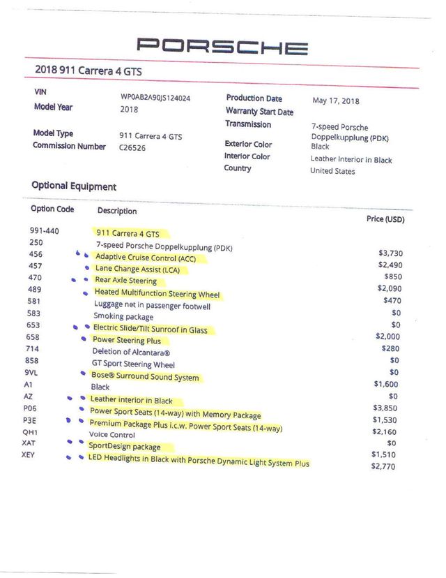 2018 Porsche 911 CARRERA 4GTS CPE BLACK...6,993 Miles...Rare 4GTS!! - 22953098 - 17