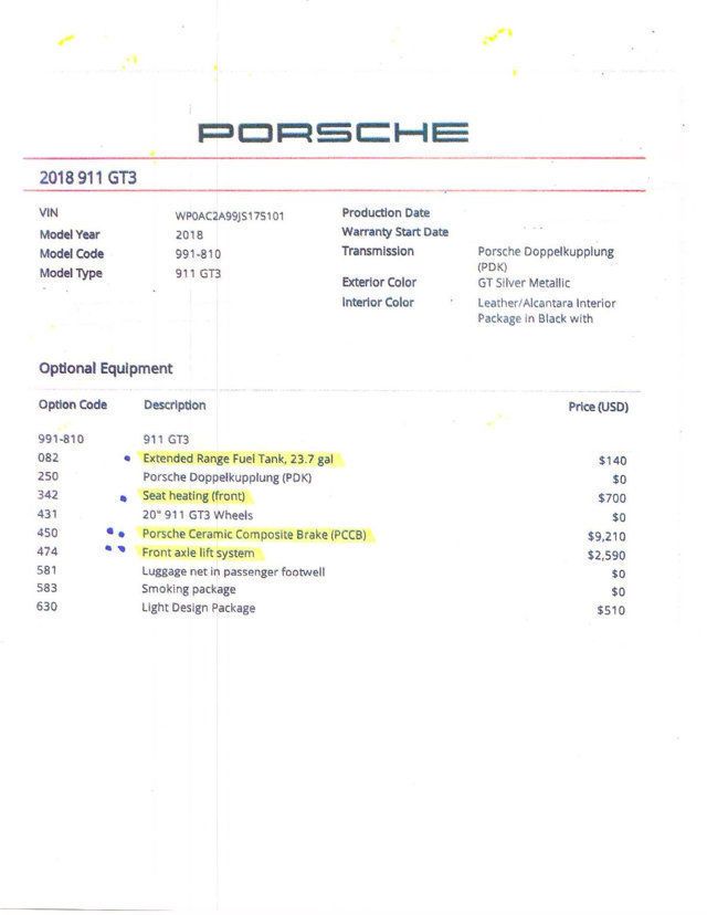 2018 Porsche 911 GT3 GT SILVER...8,798 Miles...Full GT3 Options! - 22950494 - 48