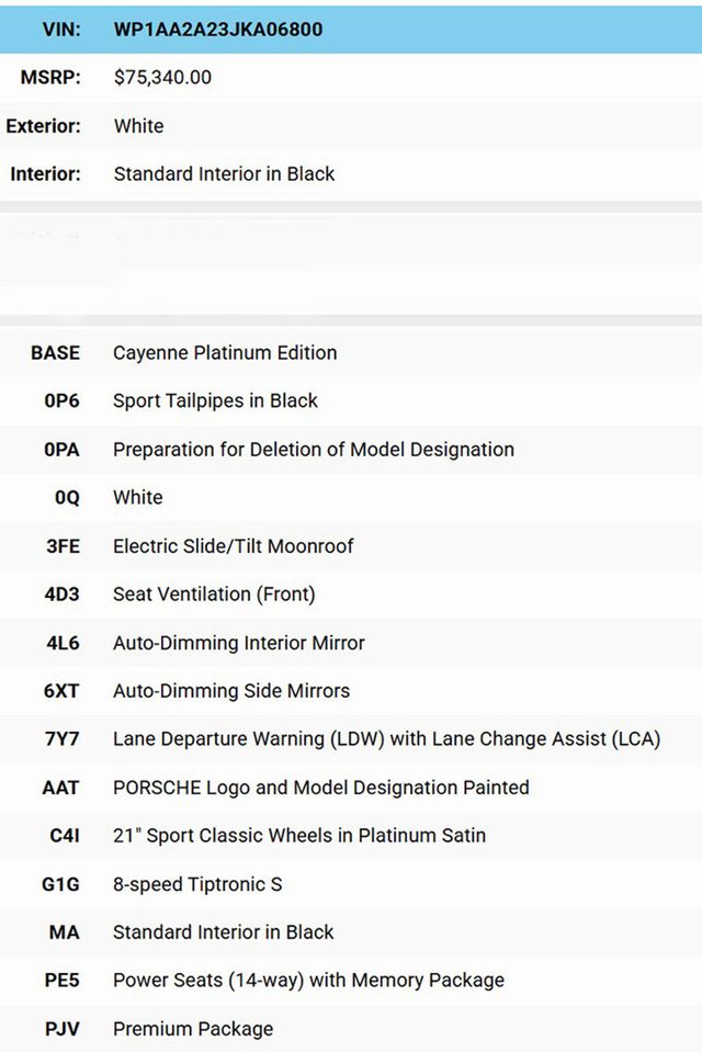 2018 Porsche Cayenne Platinum Edition - 22898235 - 73