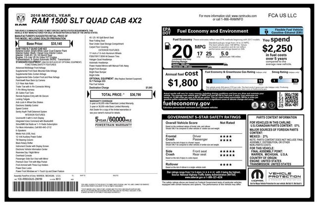 2018 Ram 1500 Sport 4x2 Quad Cab 6'4" Box - 22901167 - 2