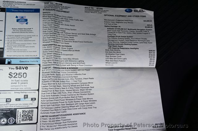 2018 Subaru Outback 2.5i Limited - 22915782 - 45