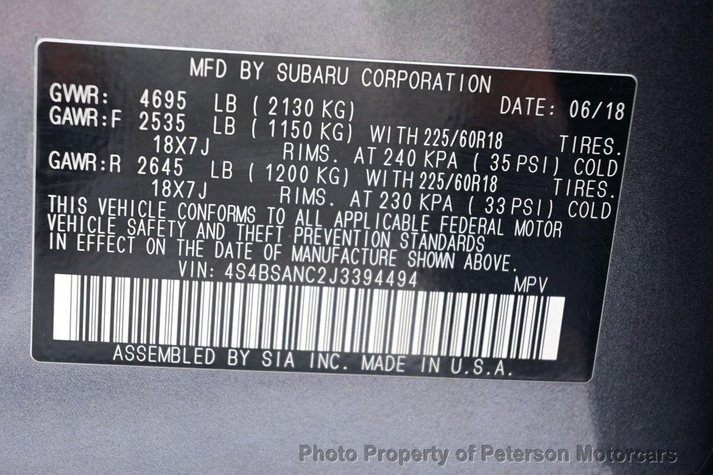 2018 Subaru Outback 2.5i Limited - 22915782 - 50