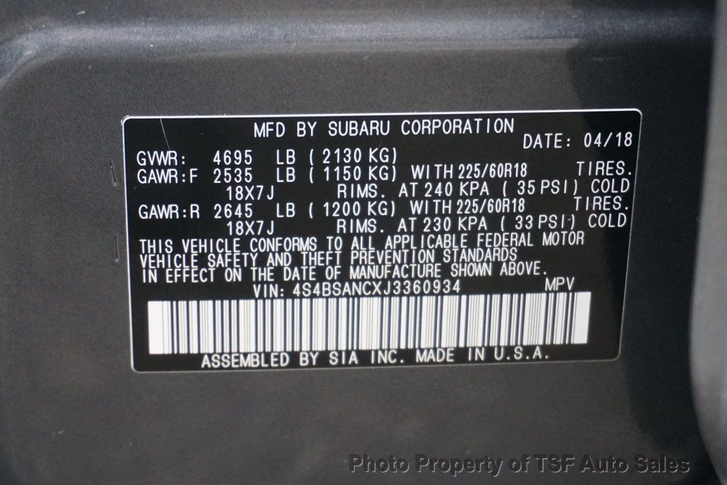 2018 Subaru Outback 2.5i Limited EYESIGHT PKG CARPLAY NAVI REAR CAMERA HEATED SEATS  - 22988721 - 45