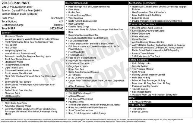 2018 Subaru WRX Manual - 22977608 - 5