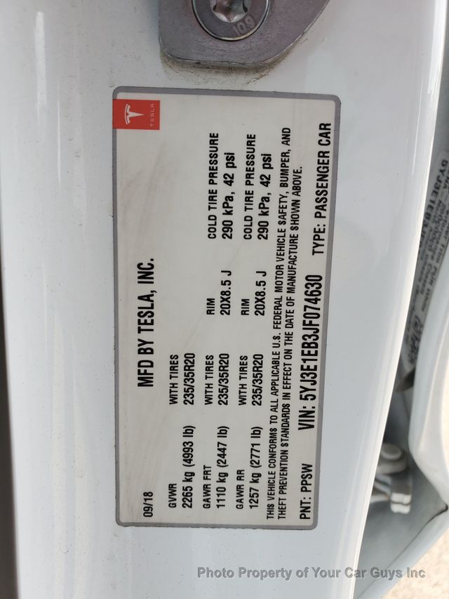 2018 Tesla Model 3  - 23003364 - 23