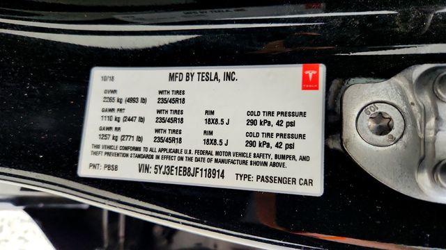2018 Tesla Model 3 Long Range Battery AWD w/ Enhanced Autopilot - 23017802 - 23