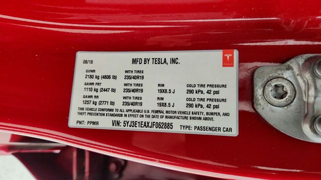 2018 Tesla Model 3 Long Range Battery w/ 19'' Sport Wheels - 22952612 - 23